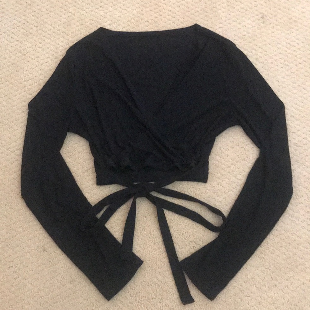 Wrap front tie top
